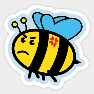 Cute angry bee Sticker